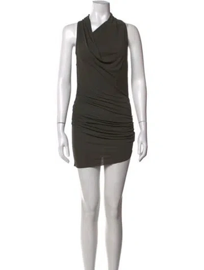 Pre-owned Helmut Lang Cowl Neck Mini Dress In Green