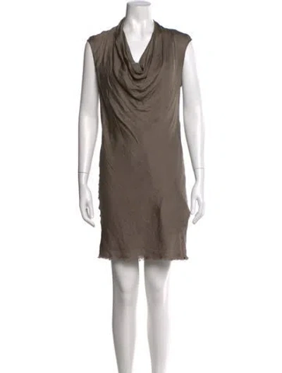 Pre-owned Helmut Lang Cowl Neck Mini Dress In Neutral