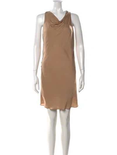 Pre-owned Helmut Lang Cowl Neck Mini Dress In Neutral