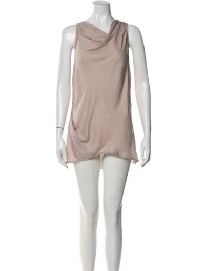 Pre-owned Helmut Lang Cowl Neck Mini Dress In Neutral