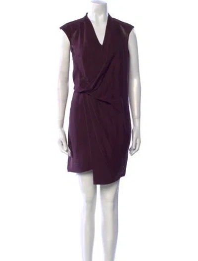 Pre-owned Helmut Lang Cowl Neck Mini Dress In Purple
