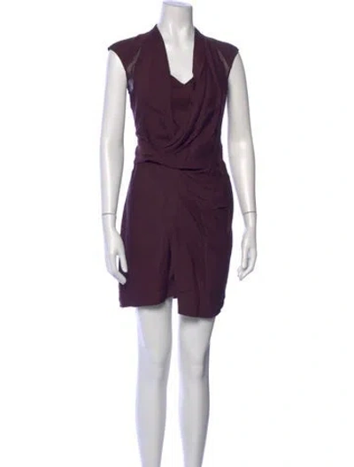 Pre-owned Helmut Lang Cowl Neck Mini Dress In Purple