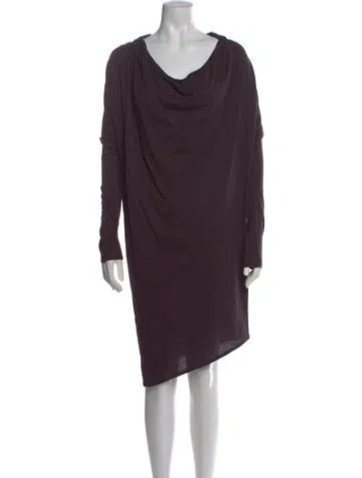 Pre-owned Helmut Lang Cowl Neck Mini Dress In Purple