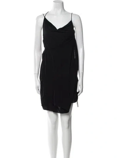 Pre-owned Helmut Lang Cowl Neck Mini Dress W/ Tags In Black
