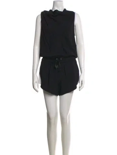 Pre-owned Helmut Lang Cowl Neck Romper In Black