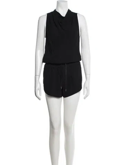 Pre-owned Helmut Lang Cowl Neck Romper In Black