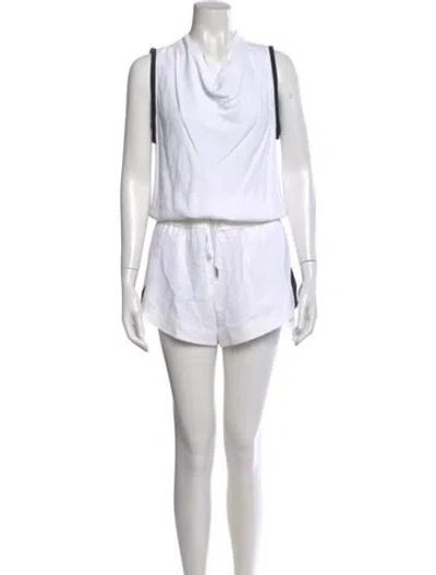 Pre-owned Helmut Lang Cowl Neck Romper In White