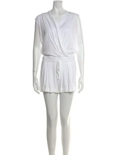 Pre-owned Helmut Lang Cowl Neck Romper In White
