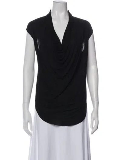 Pre-owned Helmut Lang Cowl Neck Short Sleeve Top In Blue
