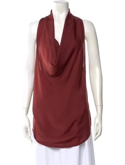 Pre-owned Helmut Lang Cowl Neck Sleeveless Blouse In Burgundy