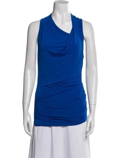 Pre-owned Helmut Lang Cowl Neck Sleeveless Top In Blue
