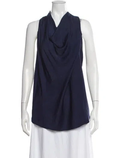 Pre-owned Helmut Lang Cowl Neck Sleeveless Top In Blue