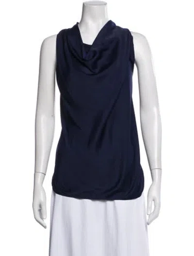 Pre-owned Helmut Lang Cowl Neck Sleeveless Top In Blue