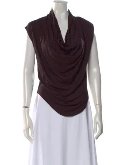 Pre-owned Helmut Lang Cowl Neck Sleeveless Top In Brown