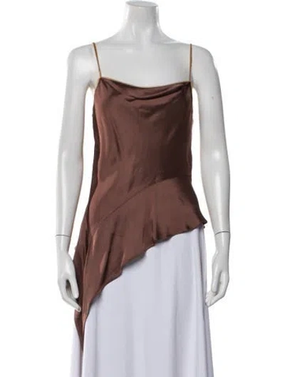Pre-owned Helmut Lang Cowl Neck Sleeveless Top In Brown