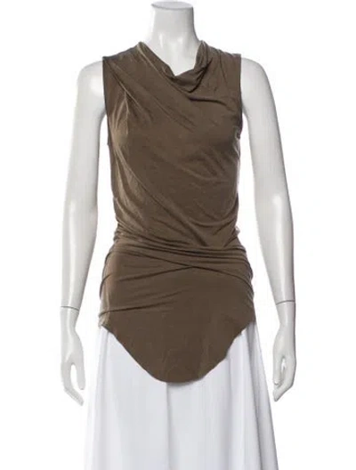 Pre-owned Helmut Lang Cowl Neck Sleeveless Top In Brown