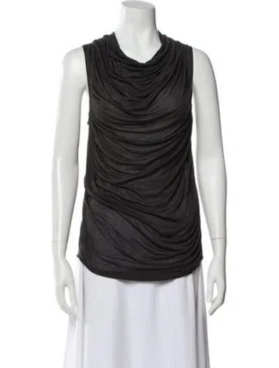 Pre-owned Helmut Lang Cowl Neck Sleeveless Top In Gray