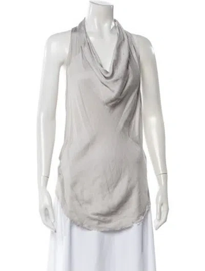 Pre-owned Helmut Lang Cowl Neck Sleeveless Top In Gray