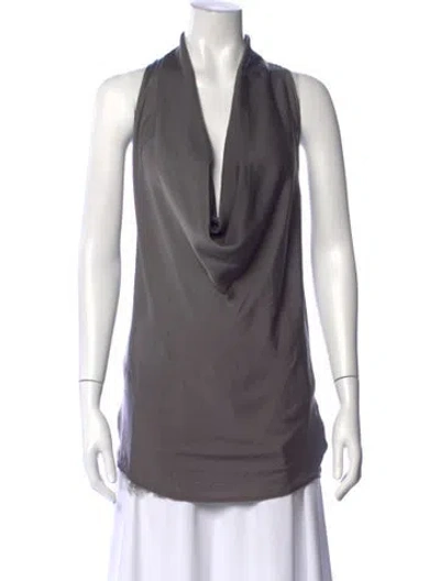 Pre-owned Helmut Lang Cowl Neck Sleeveless Top In Gray