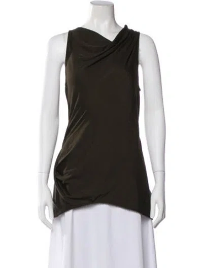Pre-owned Helmut Lang Cowl Neck Sleeveless Top In Green