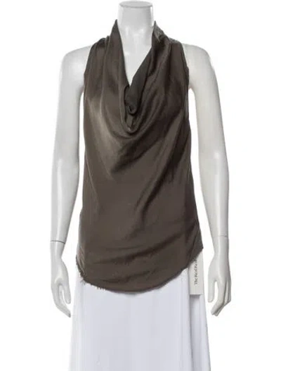 Pre-owned Helmut Lang Cowl Neck Sleeveless Top In Green/grey