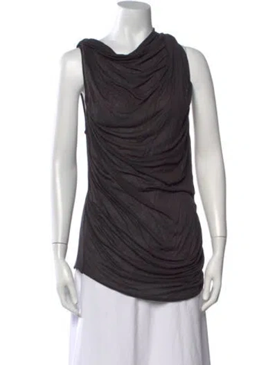 Pre-owned Helmut Lang Cowl Neck Sleeveless Top In Grey