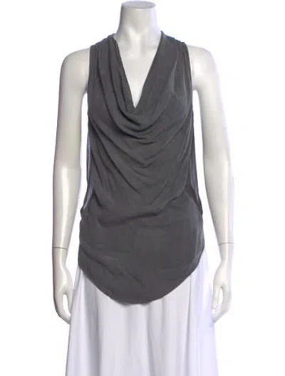 Pre-owned Helmut Lang Cowl Neck Sleeveless Top In Grey