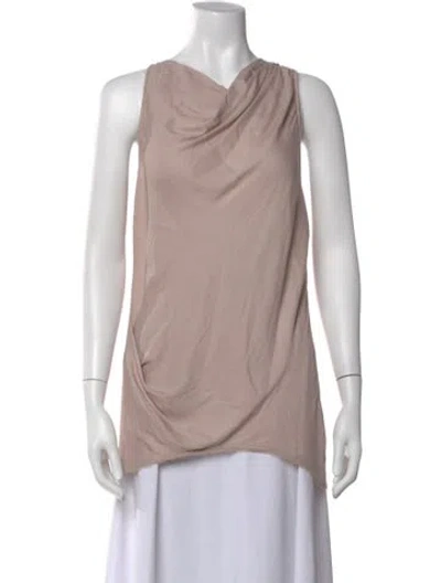 Pre-owned Helmut Lang Cowl Neck Sleeveless Top In Neutral