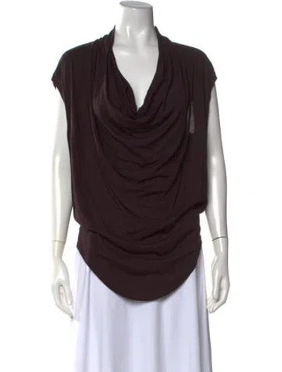 Pre-owned Helmut Lang Cowl Neck Sleeveless Top In Purple