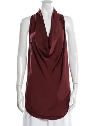 Pre-owned Helmut Lang Cowl Neck Sleeveless Top In Red