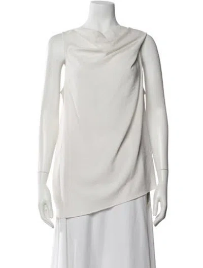 Pre-owned Helmut Lang Cowl Neck Sleeveless Top In White