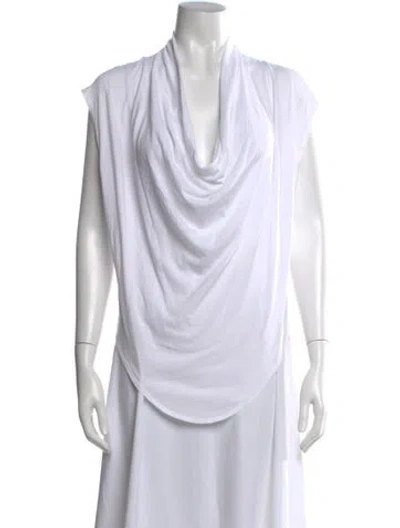 Pre-owned Helmut Lang Cowl Neck Sleeveless Top In White