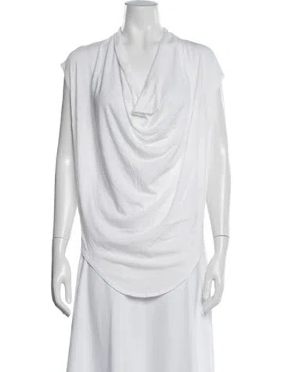 Pre-owned Helmut Lang Cowl Neck Sleeveless Top In White