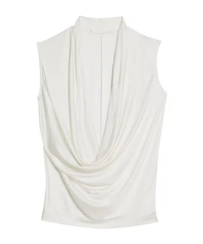 Helmut Lang Cowl-neck Sleeveless Top In White