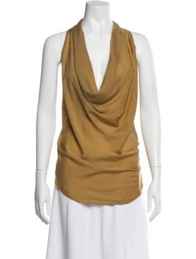 Pre-owned Helmut Lang Cowl Neck Sleeveless Top In Yellow
