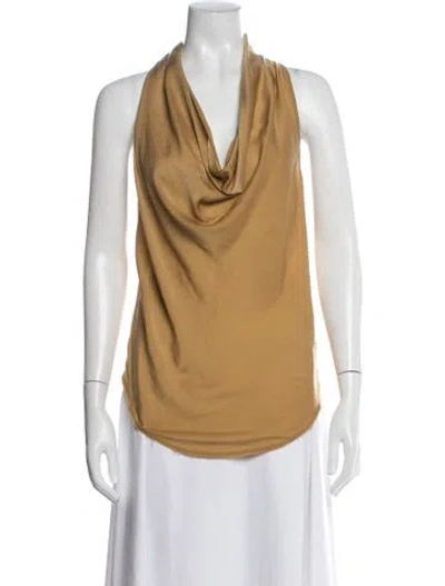 Pre-owned Helmut Lang Cowl Neck Sleeveless Top In Yellow