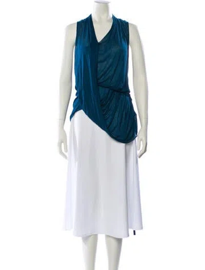 Pre-owned Helmut Lang Cowl Neck Sleeveless Tunic In Blue