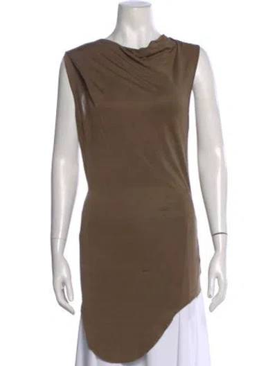 Pre-owned Helmut Lang Cowl Neck Sleeveless Tunic In Brown