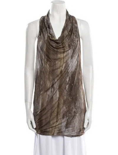 Pre-owned Helmut Lang Cowl Neck Sleeveless Tunic In Brown