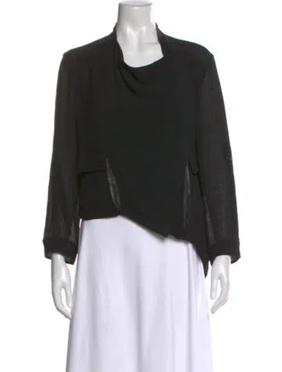 Pre-owned Helmut Lang Cowl Neck Three-quarter Sleeve Top In Black