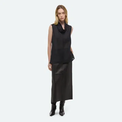 Helmut Lang Cowl Shell Top In Black