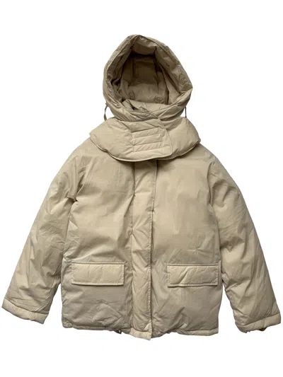 Pre-owned Helmut Lang Cream Down Puffer Jacket In Sand