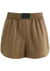 Helmut Lang Boxer Shorts With Pleats In Brown