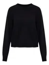 Helmut Lang Crew-neck Cropped Sweater In Black