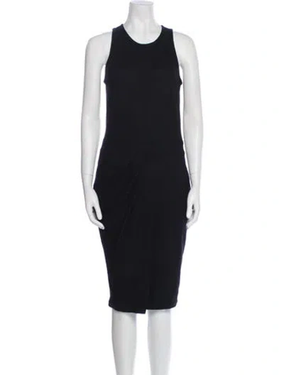 Pre-owned Helmut Lang Crew Neck Knee-length Dress In Black