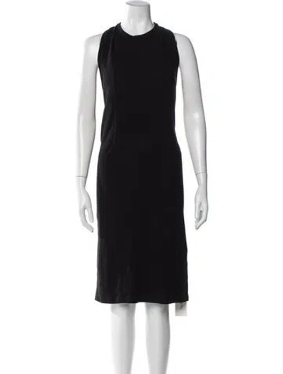 Pre-owned Helmut Lang Crew Neck Knee-length Dress In Black