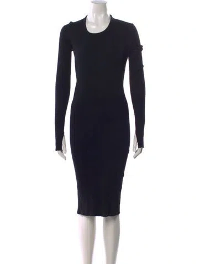 Pre-owned Helmut Lang Crew Neck Knee-length Dress In Black