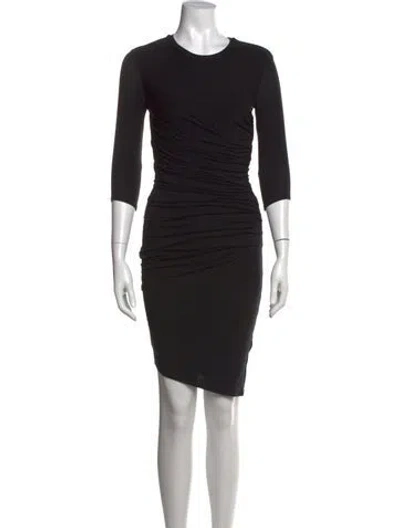 Pre-owned Helmut Lang Crew Neck Knee-length Dress In Black