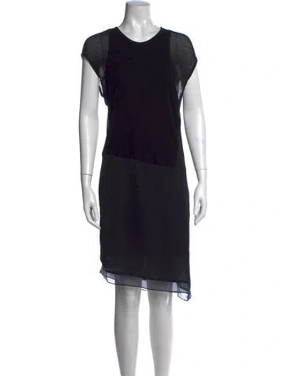 Pre-owned Helmut Lang Crew Neck Knee-length Dress In Black