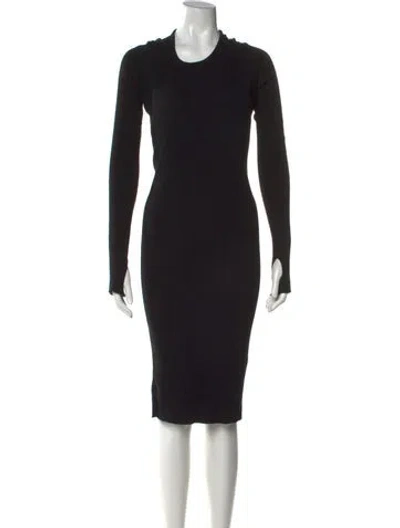 Pre-owned Helmut Lang Crew Neck Knee-length Dress In Black
